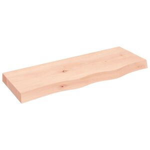 vidaXL Wall Shelf 80x30x(2-6) cm Untreated Solid Wood Oak