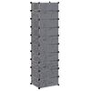 vidaXL Interlocking Shoe Organiser with 10 Compartments Black