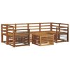 vidaXL Sofa Sets 7 pcs Natural Solid Acacia Wood