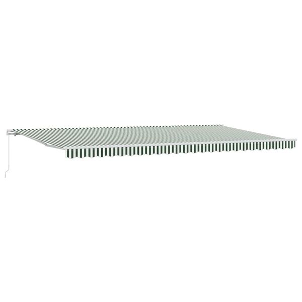 vidaXL Retractable Awning Retractable Green and White 600 x 300 cm