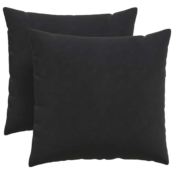 vidaXL Sofa Pillows 2 pcs Black 45 x 45 cm Corduroy Fabric