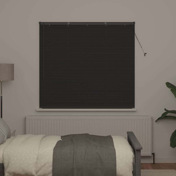 vidaXL Venetian Blinds with Curtains Dark Grey 130 x 150 cm Aluminium