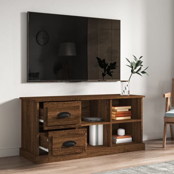 vidaXL TV Cabinet Brown Oak 102x35.5x47.5 cm Engineered Wood