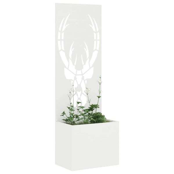 vidaXL Garden Privacy Screen White 50 x 140 cm Cold-rolled steel