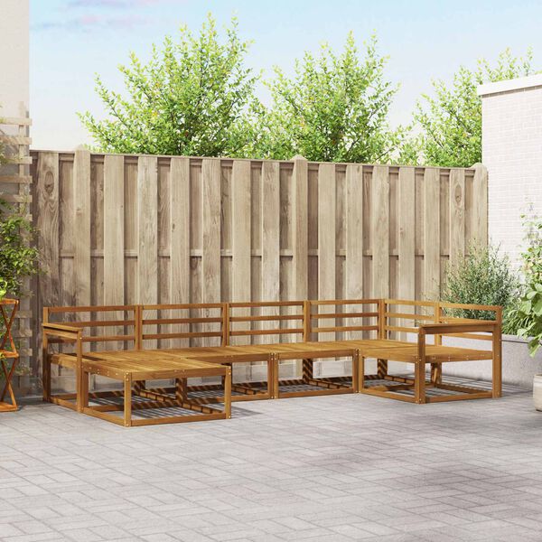 vidaXL Outdoor Sofa Set 6 pcs Natural Solid Acacia Wood