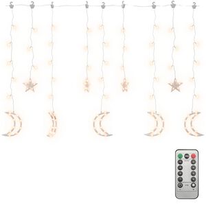 vidaXL Star and Moon Fairy Lights Remote Control 138 LED Warm White