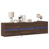 vidaXL TV Wall Cabinet with LED Brown Oak 180x31x45 cm