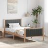 vidaXL Bed frame Brown and dark grey 90 x 200 cm Solid pine wood
