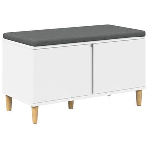 vidaXL Hall Bench White 80 x 38 x 46 cm Engineered Wood and Fabric