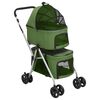 vidaXL 2-Layers Folding Dog Stroller Green 83x48x97 cm Oxford Fabric
