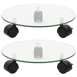 vidaXL Plant Roller | Set of 2 | Transparent | Tempered Glass | 28 cm Diameter