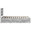 vidaXL Bed Frame with Drawer Concrete Grey 75 x 190 cm Engineer Wood