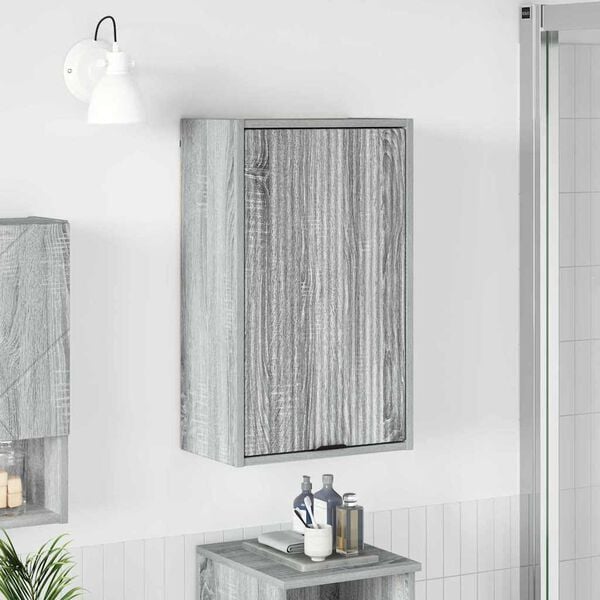 vidaXL Bathroom Cabinet Wall-mounted Grey Sonoma 39 x 23.5 x 65 cm