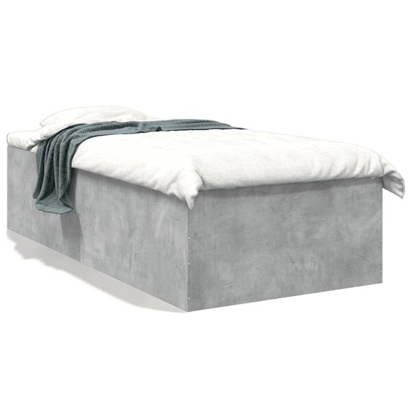 vidaXL Bed Frame without Mattress Concrete Grey 90x200 cm
