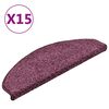vidaXL Stair Mats 15 pcs 65x21x4 cm Dark Purple Half Round Large