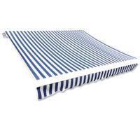 vidaXL Awning Top Sunshade Canvas Blue & White 450x300 cm