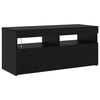 vidaXL TV Cabinet 2 pcs Black Oak 210 x 35 x 40 cm Engineered Wood