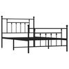 vidaXL Metal Bed Frame without Mattress with Footboard Black 107x203cm