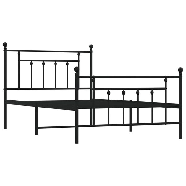 vidaXL Metal Bed Frame without Mattress with Footboard Black 107x203cm