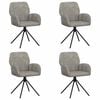vidaXL Swivel Dining Chairs 4 pcs Faux Suede Leather Light Grey