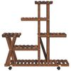 vidaXL Flower Stand with Wheels 95x25x101 cm Solid Wood Fir