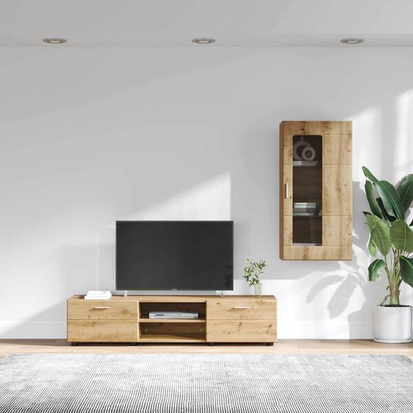 vidaXL TV Cabinet Set with Drawer Artisan Oak Engineered Wood