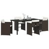 vidaXL Garden Dining Set with Cushion 5 pcs Brown Poly Rattan