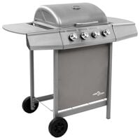 vidaXL Gas BBQ Grill with 4 Burners Silver (FR/BE/IT/UK/NL only)