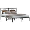 vidaXL Bed Frame without Mattress Smoked Oak 140x190 cm Engineered Wood