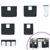 vidaXL Kids'Loft Bed Frame with Curtains Black 90 x 190 cm