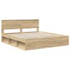vidaXL Bed Frame with Headboard Sonoma 180 x 200 cm Engineered wood