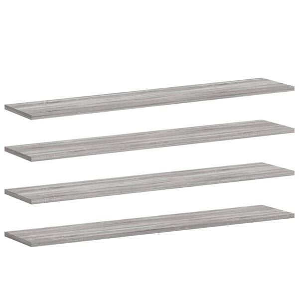 vidaXL Wall Shelves 4 pcs Grey Sonoma 100x20x1.5 cm Engineered Wood