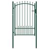 vidaXL Fence Gate Emmen with Spikes Steel 104x117 cm Green