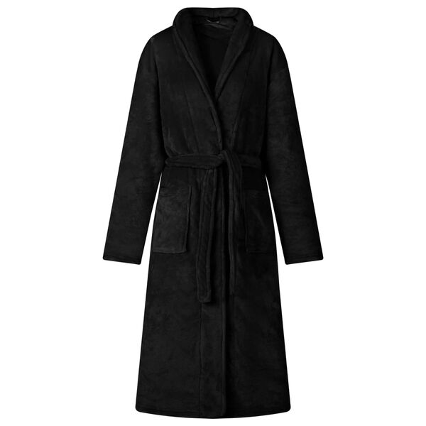 vidaXL Bathrobe without Hood Black XXL Flannel