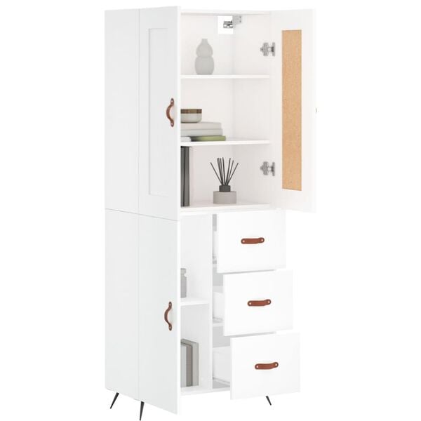 vidaXL Highboard White 69.5x34x180 cm Engineered Wood