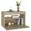vidaXL Bedside Cabinet & LED Lights Sonoma Oak 60x35x40 cm Engineered Wood
