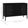 vidaXL Sideboard Black 105x35x70 cm Steel and Tempered Glass