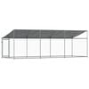 vidaXL Dog Cage with Roof and Door Grey 6x2x2 m Galvanised Steel