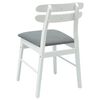 vidaXL Dining Chair 2 pcs White and Grey Solid Rubber Wood