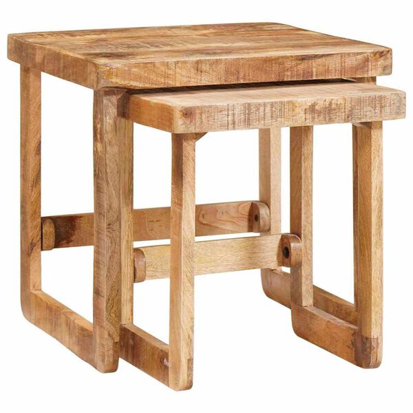 vidaXL End Tables Brown Solid Mango Wood