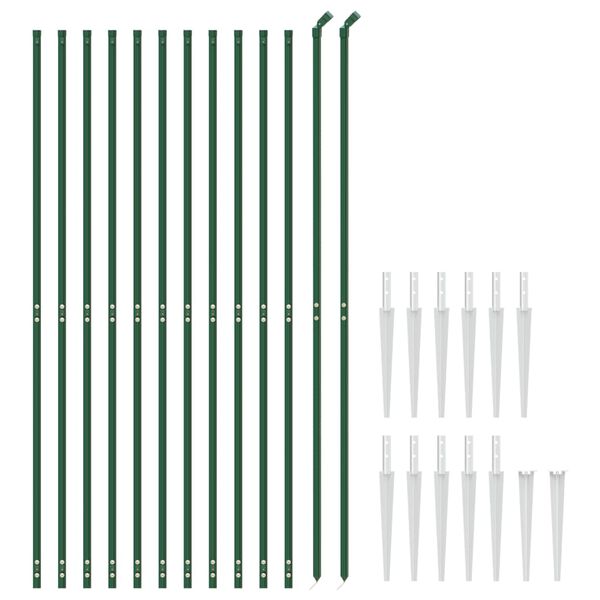 vidaXL Wire Mesh Fence with Spike Anchors Green 1.8x25 m