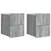 vidaXL Wall-Mounted Bedside Cabinet 2 pcs Grey Sonoma