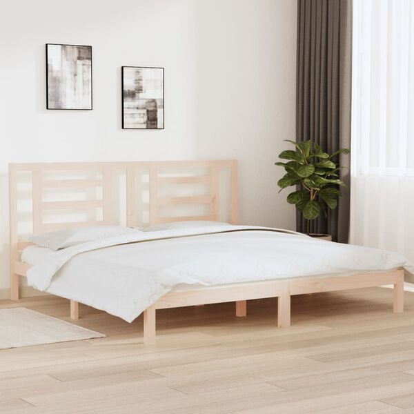 vidaXL Bed Frame without Mattress 200x200 cm Solid Wood Pine