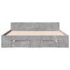 vidaXL Bed Frame with Drawers without Mattress Concrete Grey 140x190 cm
