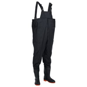 vidaXL Chest Waders with Boots Black Size 44