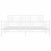vidaXL Metal Bed Frame without Mattress with Footboard White 180x200cm