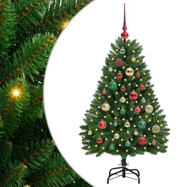 vidaXL Artificial Christmas Tree Green 120 cm PVC and Metal