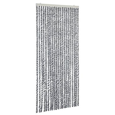 vidaXL Fly Curtain Grey and Black and White 56x185 cm Chenille