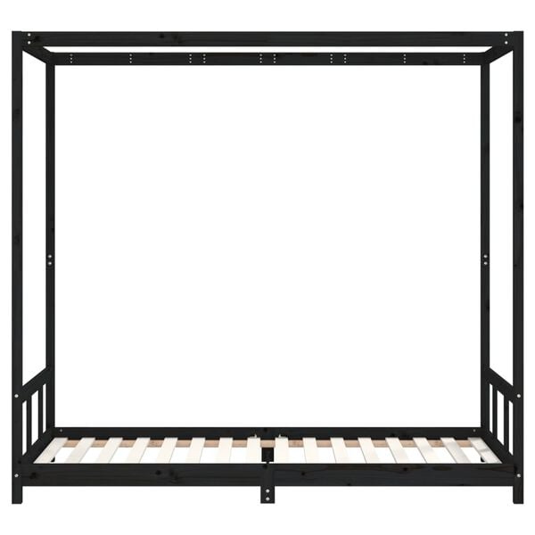 vidaXL Kids Bed Frame Black 90x200 cm Solid Wood Pine