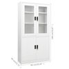 vidaXL Office Cabinet White 90x40x180 cm Steel